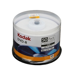 柯达（Kodak）DVD-R 16X光盘（50片装/布丁桶/国际A级）