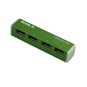 宜客莱（ECOLA）01GN迷你4口USB集线器USB-HUB（绿色）