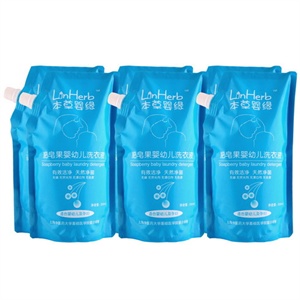 本草婴缘肥皂果婴幼儿洗衣液300ml*6