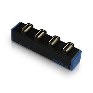 宜客莱（ECOLA）02BK迷你直插式4口USB集线器USB-HUB（黑色）
