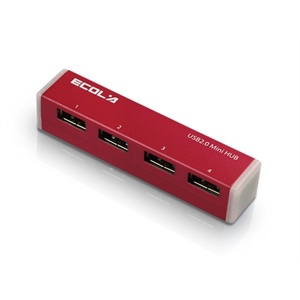 宜客莱（ECOLA）01PK迷你4口USB集线器USB-HUB（玫红）