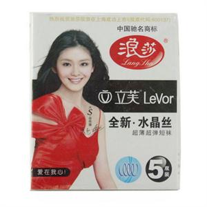 【当当自营】浪莎 超薄弹性水晶丝短袜v207肤色 5双装
