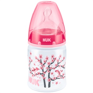 NUK150ML 新型宽口PP彩色奶瓶 （带1号宽口径中圆孔硅胶仿真通气奶嘴）(多种颜色随机发货)