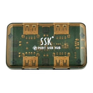 飚王（SSK）水晶USB-HUBSHU-005 4口集线器（茶色）