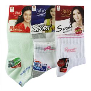 【当当自营】浪莎 三双装 精梳棉网眼运动女袜077731一双、精梳棉运动女袜F6058一双、休闲女袜077877一双