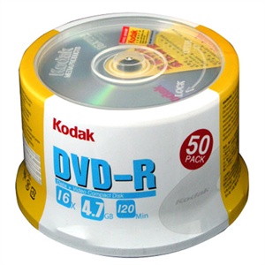 【当当销售配送】柯达DVD-R 16X 4.7G 50片桶装