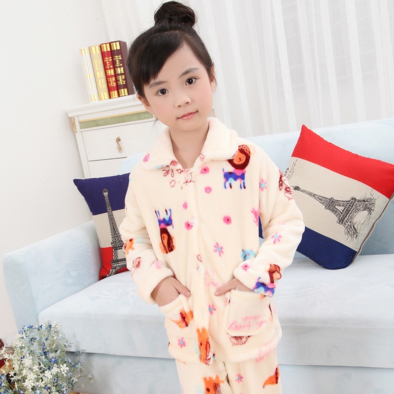 【<em>2015</em>秋<em>冬季新款</em>法兰绒<em>儿童睡衣</em>女童长袖卡