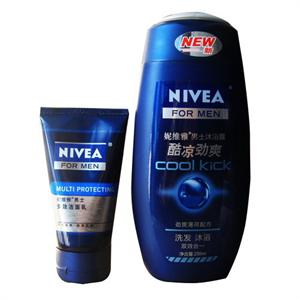 Nivea妮维雅酷凉劲爽沐浴露250ml套装（沐浴露250ml+多效洁面乳50ml）