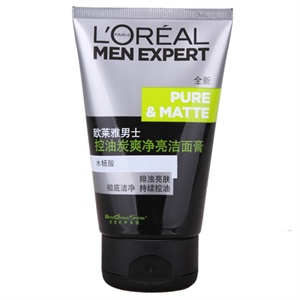 L'OREAL PARIS 巴黎欧莱雅 男士控油炭爽净亮洁面膏100ml