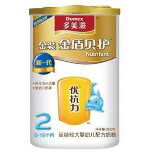 多美滋 金装金盾贝护延续较大婴幼儿配方奶粉 900g(新)