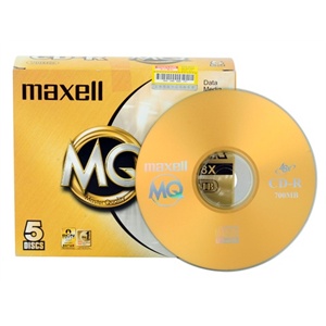 麦克赛尔（Maxell）CD-R 5单片装刻录光盘（1-48X）