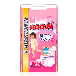 GOO.N 大王 柔软舒适拉拉裤（大包）女用 L（9kg--14kg）54片-日本同步