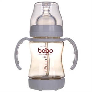 bobo 乐儿宝 BP345高级塑料防吐安全自动宽口奶瓶（PPSU）（150毫升-快流量）