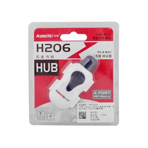 川宇（kawau）H206小跑车读卡器（蓝色/USB2.0/4口HUB集线器）