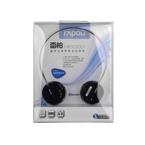 雷柏（Rapoo）H6000蓝牙立体声麦克风耳机（黑色）