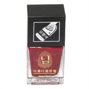 艳庄甲油韩国出口装#44印度红宝石晚宴红13ml 赠 指甲花 贴片 花色随机