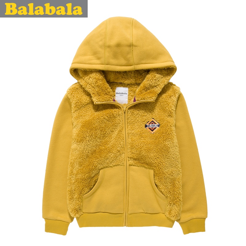 【巴拉巴拉 balabala <em>男中童加绒外套</em> 儿童带帽