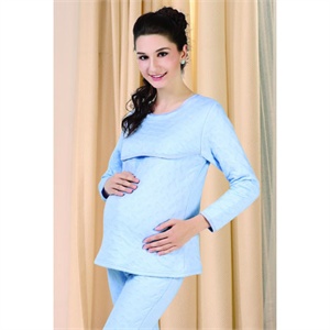 妈咪秘密夹棉提花厚型保暖孕妇套装769024变光兰175/XXL