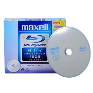 麦克赛尔（Maxell）BD-R 5单片装刻录光盘（1-4X/25GB）