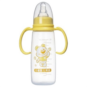 日康240ML流线形有柄PP奶瓶(黄、蓝颜色随机）