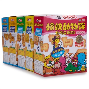 金必氏 愉快动物饼(红豆味+奶油+香蕉牛奶+椰子+紫菜)50克*5盒