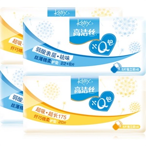高洁丝 小Q包功能型护垫组合装（弱酸表层袪味护垫30片*2包+超长护垫20片*2包）