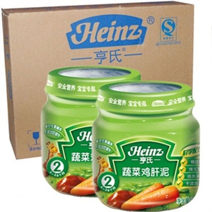 亨氏 蔬菜鸡肝泥(6个月以上) 113gx12/箱