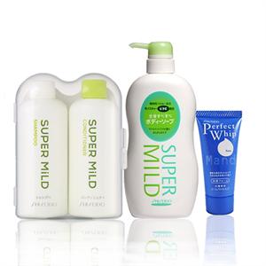 资生堂惠润旅行套装(惠润绿野洗护迷你装50ml*2+淡雅柑橘香沐浴露90ml送洗颜专科清柔泡沫洁面乳15g)