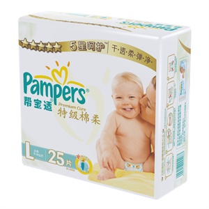 帮宝适 特级棉柔系列中包装大码 25片*8包/箱