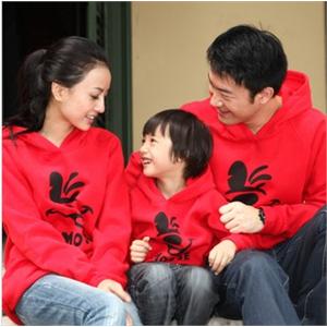 SMY 秋冬连帽亲子装情侣装 纯棉加厚卫衣外套H1062