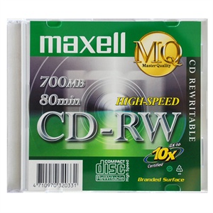 【当当销售配送】MAXELL麦克赛尔 CD-RW 48X 700MB 单片盒装 刻录盘