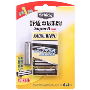 舒适 双层润滑剃须刀片（4片装）+送1刀片