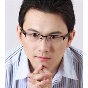 爱家防辐射眼镜AJHJ-14合金半框经典黑色
