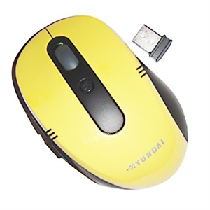 【当当销售配送】现代HYUNDAI 舞影系列F3 无线鼠标 亮丽黄 2.4G (USB)