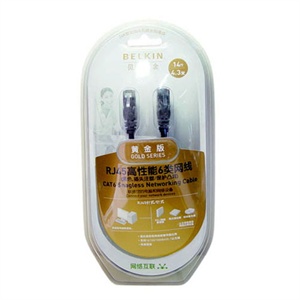 【当当自营】贝尔金（BELKIN） RJ45高性能6类网线黄金版4.3米 A3L980vzh14BLKS (黑色)