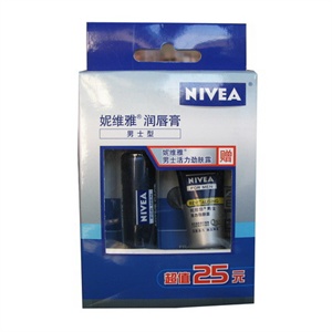 Nivea妮维雅润唇膏（男士）套装（男士唇膏+活力劲肤露7ml）