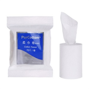PurCotton全棉时代-高温灭菌无刺激全棉柔巾卷/化妆棉/洗脸巾70片/卷