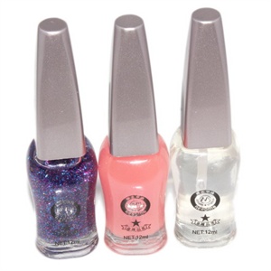 neeDme艳庄甲油#49烟花浪漫亚光紫12ml+#62果冻粉12ml 赠 #25透明无色12ml