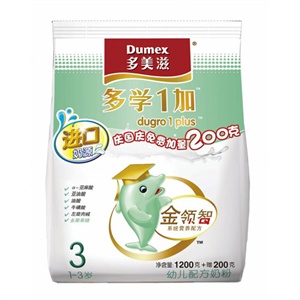 加量装！多美滋多学1加幼儿配方奶粉1200+200g