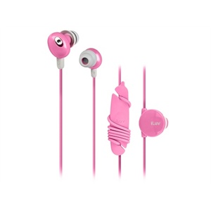 iLuv Bean系列IPOD/MP3入耳式耳机（粉色）（带音量调节）
