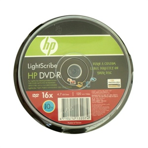 【当当销售配送】惠普HP DVD-R 16X 10片 刻录盘