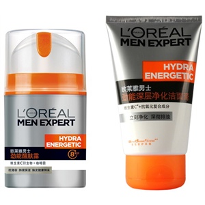 L'OREAL PARIS 巴黎欧莱雅 男士劲能醒肤露 8重功效 50ml+男士劲能深层净化洁面膏50ml组合