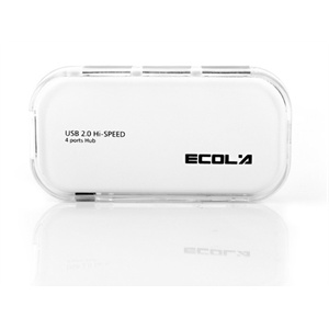 宜客莱（ECOLA）USB-HUB04WT水晶多彩4口USB集线器（透明白）