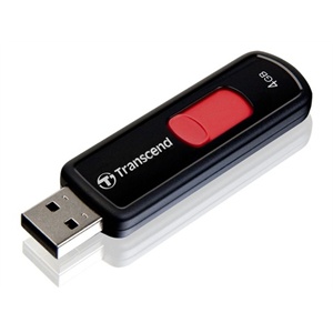 创见（Transcend）JetFlash500伸缩式U盘（黑色）（4GB）