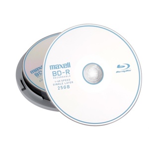 麦克赛尔（Maxell）BD-R 10片桶装刻录光盘（1-4X/25GB）