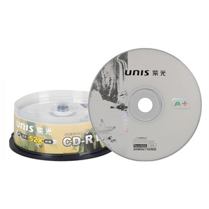 紫光（UNIS）山水系列CD-R刻录光盘（25片桶装）