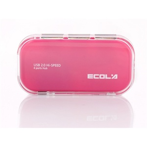 宜客莱（ECOLA）USB-HUB04PK水晶多彩4口USB集线器（淡雅粉）