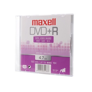 麦克赛尔（Maxell）DVD+R 5单片薄盒装刻录光盘（1-16X）