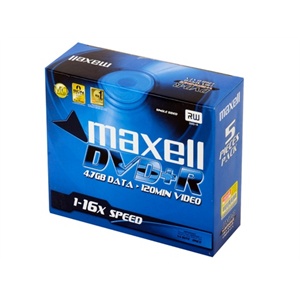 麦克赛尔（Maxell）DVD+R 5单片厚盒装刻录光盘（1-16X）