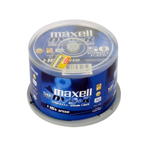 麦克赛尔（Maxell）DVD+R 50片桶装刻录光盘（1-16X）